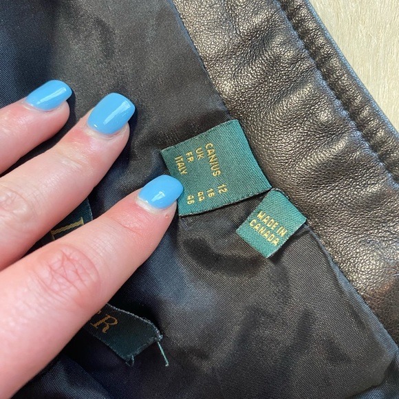 Vintage 1990s Danier Black Straight Leg Leather Pants Made in Canada - Picture 7 of 8